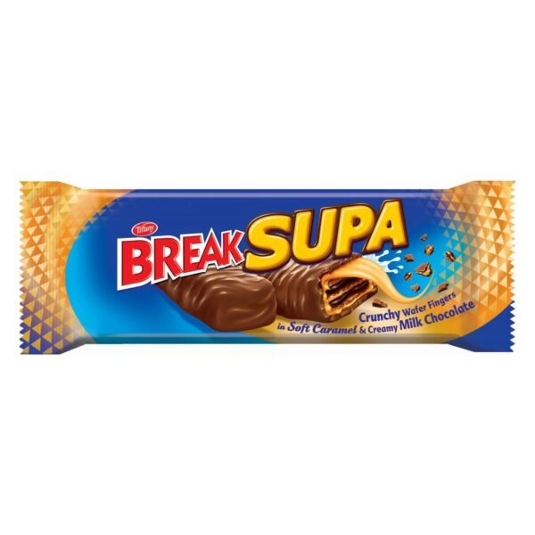 Tiffany Break Supa Crunchy Wafer Fingers in Soft Caramel and Milk Chocolate, 30g – Wholesale & Export UAE