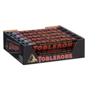 Toblerone Swiss Honey and Almond Nought Dark Chocolate Bar 100g Pack of 20 – Wholesale & Export UAE