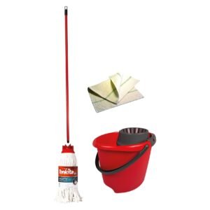 Tonkita Mopy Stick Mop With Squeezer Bucket And Cleaning Cloth Multicolour 3 PCS – Wholesale & Export UAE