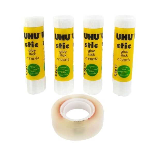 UHU-Glue-Stick-8.2gPack-of-4-With-Cello-Tape-Multicolour UHU Glue Stick 8.2gPack of 4 With Cello Tape Multicolour – Wholesale & Export UAE