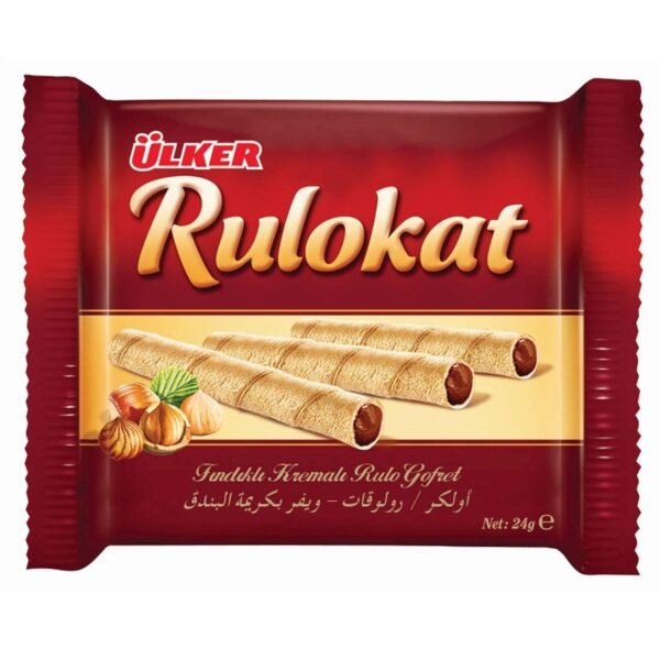 Ülker Rulokat Wafer Rolls with Hazelnut Cream, 24g – Wholesale & Export UAE