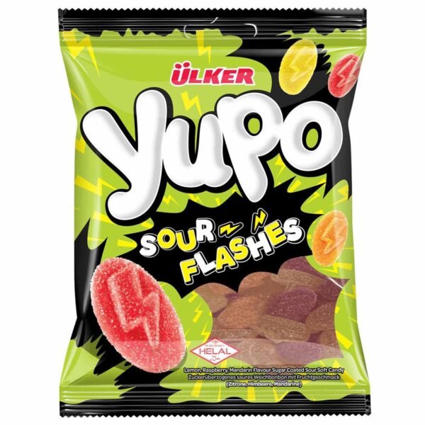 Ulker Yupo Sour Flashes Sugar Coated Sour Soft Candy, 65g – Wholesale & Export UAE