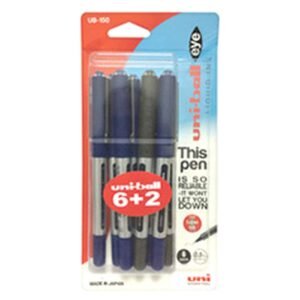 Uni-ball Eye Liquid Ink Rollerball Pen UB150 Blue and Black 0.5mm 8 PCS – Wholesale & Export UAE