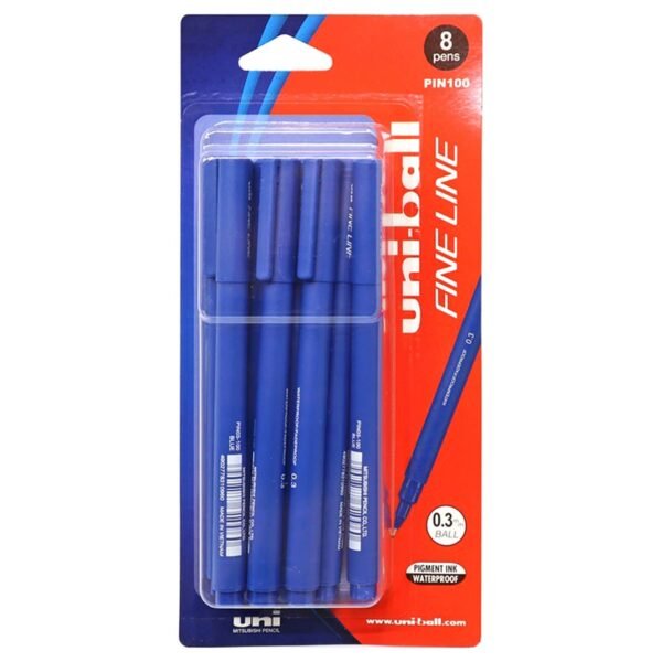 Uni-ball Fine Line 0.3mm Blue Ink Ball Pen, 8 PCS – Wholesale & Export UAE