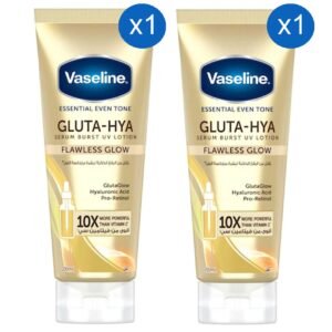 Vaseline Essential Even Tone Flawless Glow Gluta-Hya Serum Burst UV Lotion 200ml Pack of 2 – Wholesale & Export UAE