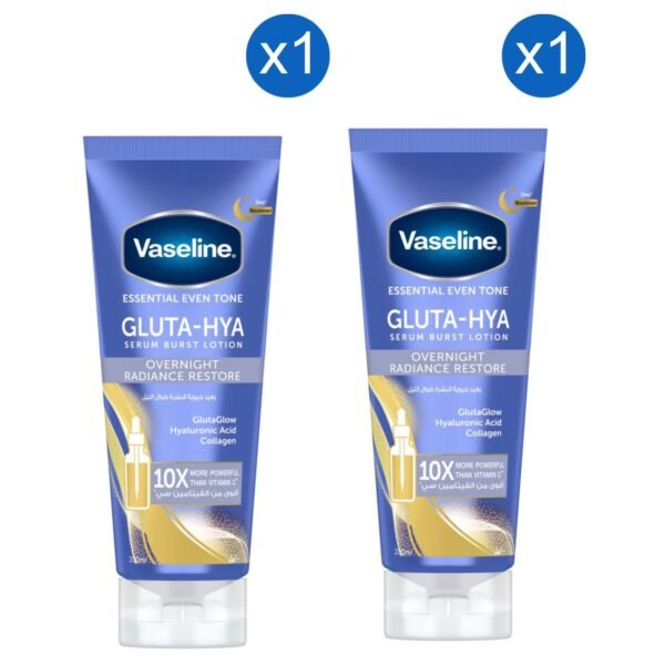 Vaseline Essential Even Tone Gluta-Hya Overnight Radiance Restore Serum Burst Lotion, 200ml Pack of 2 – Wholesale & Export UAE
