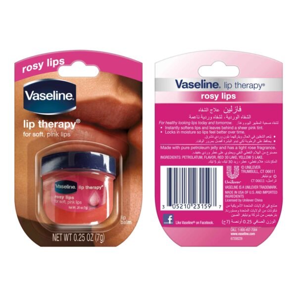 Vaseline-Lip-Therapy-Rosy-Lips-Jelly-Pink-7g Vaseline Lip Therapy Rosy Lips Jelly Pink 7g – Wholesale & Export UAE