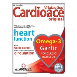 Vitabiotics Cardioace Original Capsules With Omega-3, Folic Acid, Thiamin, & Garlic For Healthy Heart Function, Pack of 30's – Wholesale & Export UAE