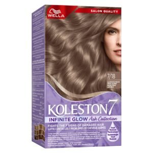Wella Koleston 7 Infinite Glow Ash Collection Permanent Hair Colour 7/18 Illuminated Medium Pearl Blonde 125ml – Wholesale & Export UAE