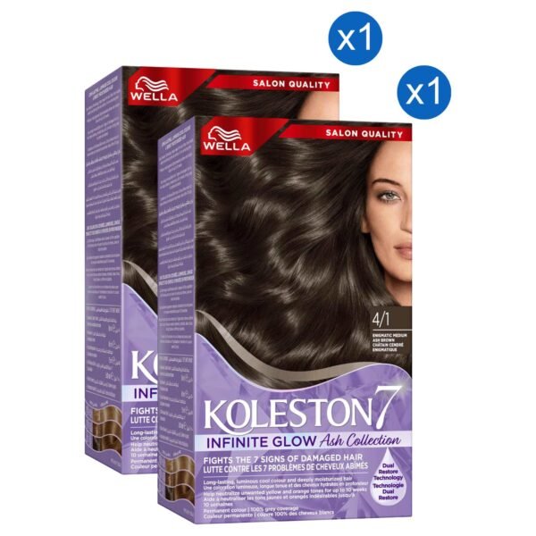 Wella Koleston 7 Supreme Infinite Glow Ash Collection Permanent Hair Colour, 4/1 Enigmatic Medium Ash Brown, 135ml Pack of 2 – Wholesale & Export UAE