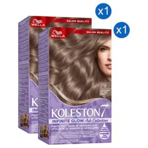 Wella Koleston 7 Supreme Infinite Glow Ash Collection Permanent Hair Colour, 7/18 Illuminated Medium Pearl Blonde, 135ml Pack of 2 – Wholesale & Export UAE