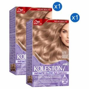Wella Koleston 7 Supreme Infinite Glow Ash Collection Permanent Hair Colour, 8/18 Glowing Light Pearl Blonde, 135ml Pack of 2 – Wholesale & Export UAE