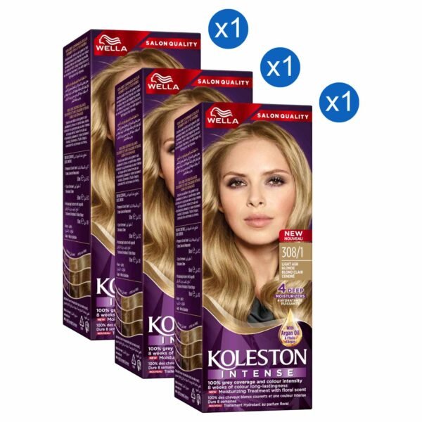 Wella Koleston Intense Hair Colour, 308/1 Light Ash Blonde, 110ml Pack of 3 – Wholesale & Export UAE