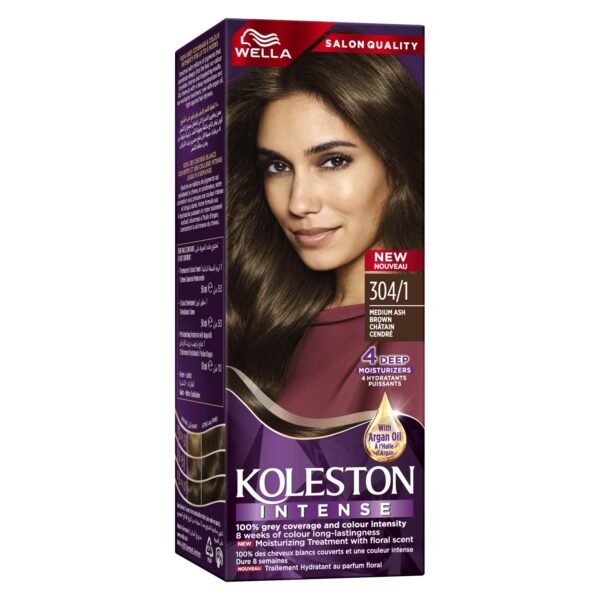 Wella Koleston Intense Hair Colour Cream Kit 304/1 Medium Ash Brown 110ml – Wholesale & Export UAE