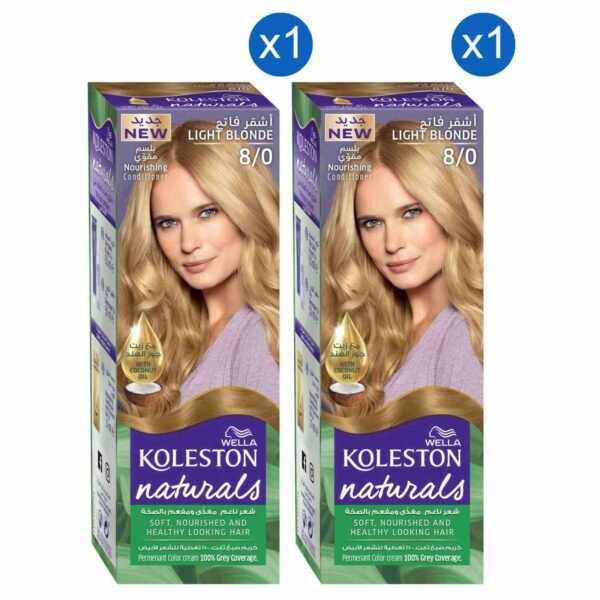 Wella Koleston Naturals Permanent Hair Colour Cream, 8/0 Light Blonde, 110ml Pack of 2 – Wholesale & Export UAE