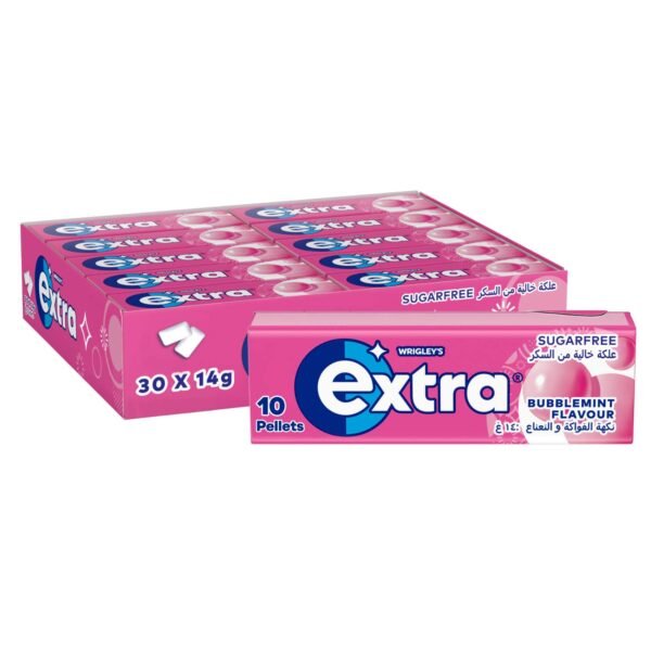 Wrigley's Extra Gum Bubblemint, Sugar Free Chewing Gum Pack of 30x10 Pellets – Wholesale & Export UAE