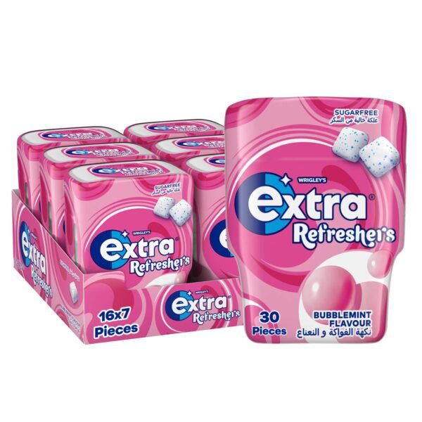 Wrigley's Extra Gum Refreshers Bubblemint, Sugar Free Chewing Gum Pack of 6x30 Pieces – Wholesale & Export UAE