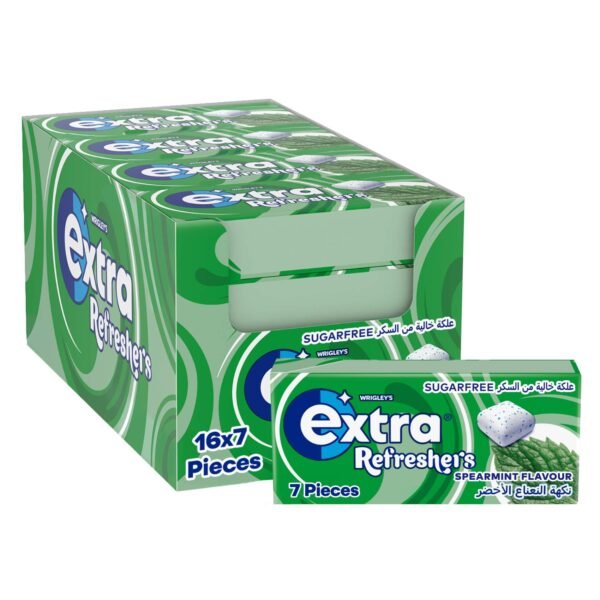 Wrigleyx27s-Extra-Gum-Refreshers-Spearmint-Sugar-Free-Chewing-Gum-Pack-of-16x-7-Pieces-1 Wrigley's Extra Gum Refreshers Spearmint, Sugar Free Chewing Gum Pack of 16x 7 Pieces – Wholesale & Export UAE