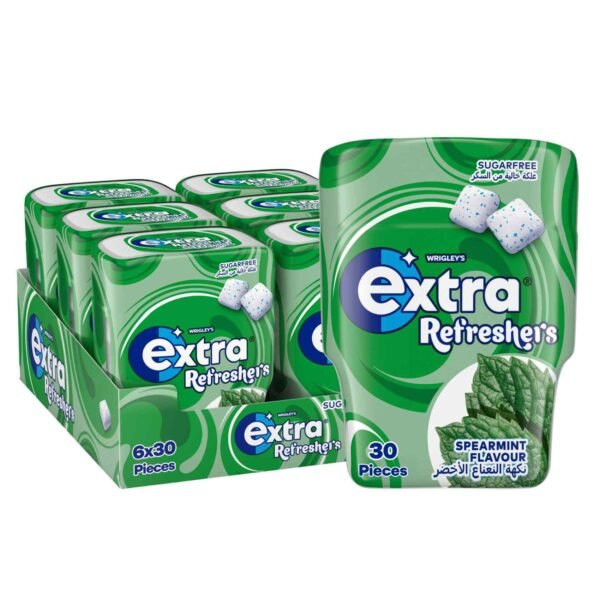 Wrigley's Extra Gum Refreshers Spearmint, Sugar Free Chewing Gum Pack of 6x30 Pieces – Wholesale & Export UAE
