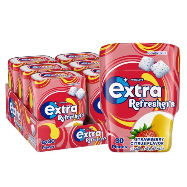 Wrigley's Extra Gum Refreshers Strawberry Citrus, Sugar Free Chewing Gum Pack of 6x30 Pieces – Wholesale & Export UAE