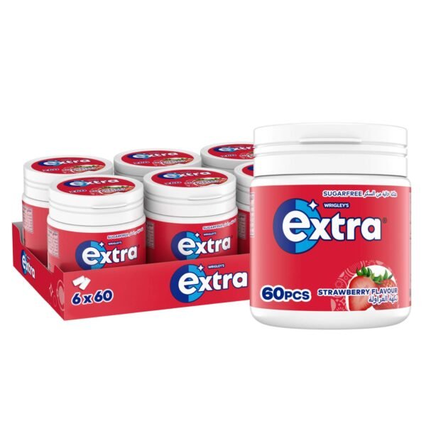 Wrigley's Extra Gum Strawberry, Sugar Free Chewing Gum Pack of 6x84g – Wholesale & Export UAE
