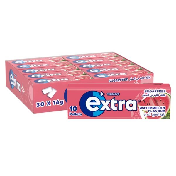 Wrigley's Extra Gum Watermelon, Sugar Free Chewing Gum Pack of 30x10 Pellets – Wholesale & Export UAE