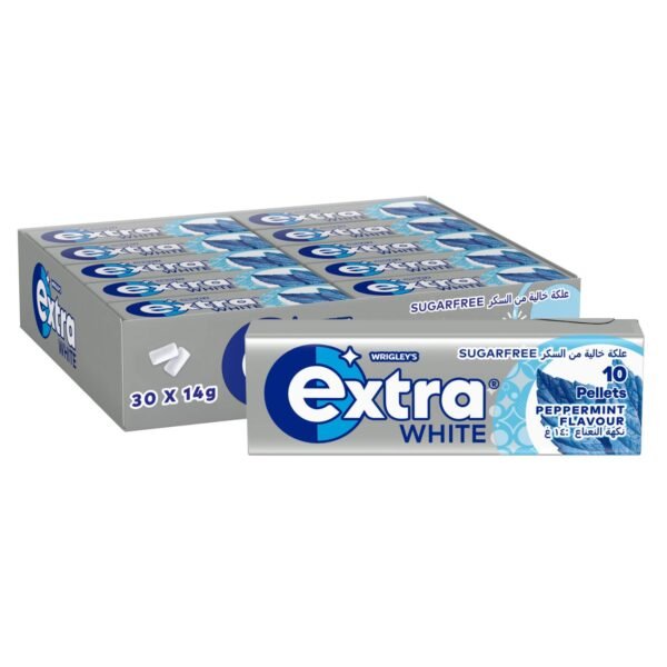 Wrigley's Extra Gum White Peppermint, Sugar Free Chewing Gum Pack of 30x10 Pellets – Wholesale & Export UAE