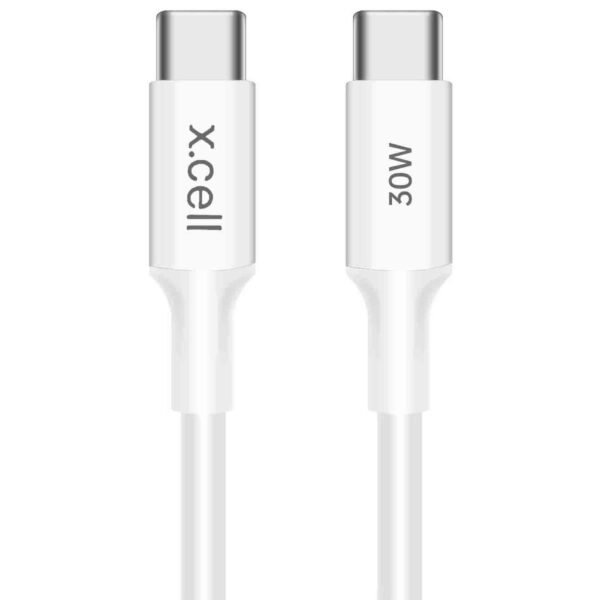 X.CELL Cable USB-C to USB-C 30W Fast Charging, 1M, White – Wholesale & Export UAE