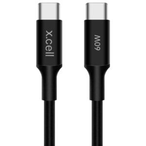 X.CELL Cable USB-C to USB-C 60W Fast Charging, 1M, Black – Wholesale & Export UAE