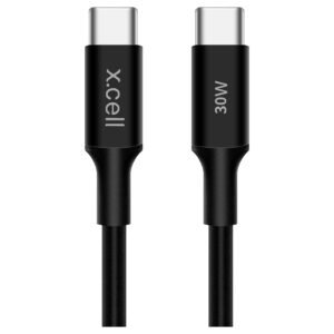 X.Cell-USB-C-to-USB-C-Data-Sync-and-Charging-Cable-Black-1m-30-W-1 X.Cell USB-C to USB-C Data Sync and Charging Cable, Black, 1m, 30 W – Wholesale & Export UAE