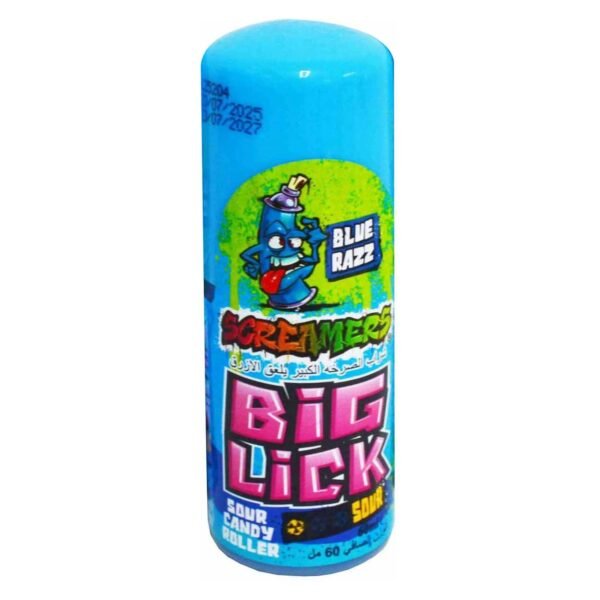 Zed Candy Screamers Big Lick Blue Razz Sour Candy Roller, 60ml – Wholesale & Export UAE