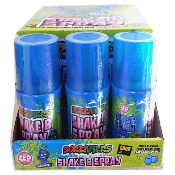 Zed Candy Screamers Blue Raspberry Blue Razz Fruit Flavour Candy Shake and Spray, 60ml – Wholesale & Export UAE