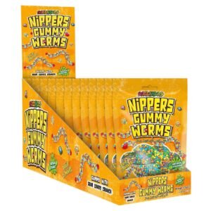 Zed Screamers Nippers Gummy Worms with Sour Candy Crunch, Fruit Flavours, 85g, Pack of 15 – Wholesale & Export UAE
