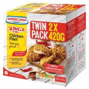 Americana Zingz Hot and Crunchy Chicken Fillet, 420g Pack of 2 – Wholesale & Export UAE - wholesale supplier | AgroFoods Global