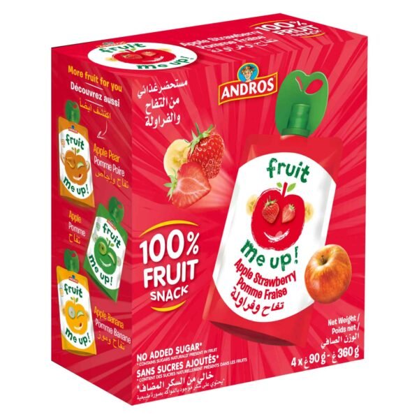 Andros Fruit Me up Apple Strawberry, 90g Pack of 4 wholesale UAE — bulk export supplier