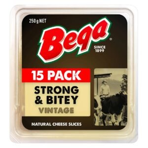 Bega Strong and Bitey Vintage Cheese Slice 15 Slices, 250g – Wholesale & Export UAE - wholesale supplier | AgroFoods Global