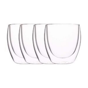 Blackstone Double Wall Glass Tumbler Set Clear 250ml 4 wholesale UAE — bulk export supplier