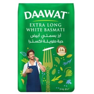 Daawat Extra Long Grain White Indian Basmati Rice, 2kg – Wholesale & Export UAE - wholesale supplier | AgroFoods Global