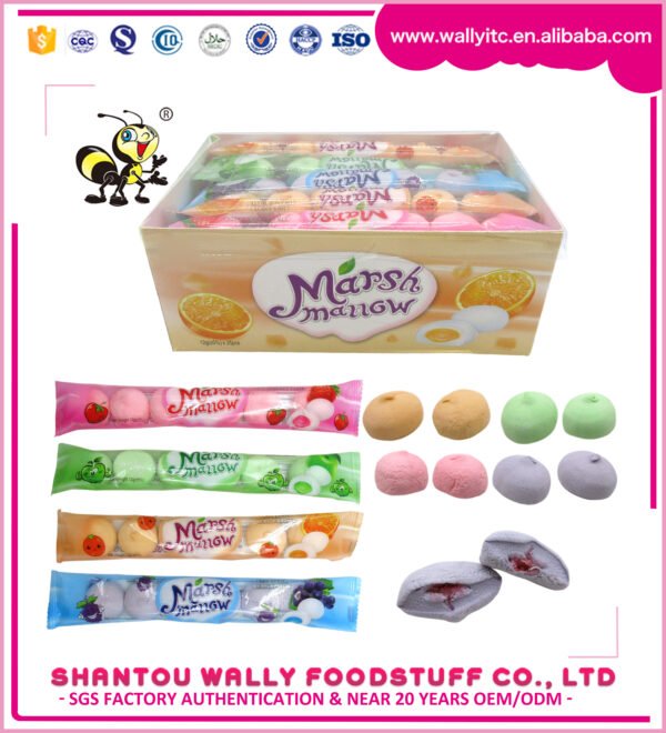 Fruit Flavored Marshmallow with Jam Filling