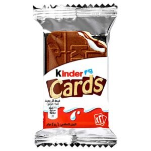 Kinder Cards Wafer Biscuits with Creamy Milk & Cocoa Filling, 2 Biscuits, 25.6g – Wholesale & Export UAE - wholesale supplier | AgroFoods Global