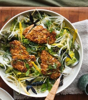 Lemon Salad With Vibrant Mix Shaved Fennel And Crispy Quinoa — premium quality