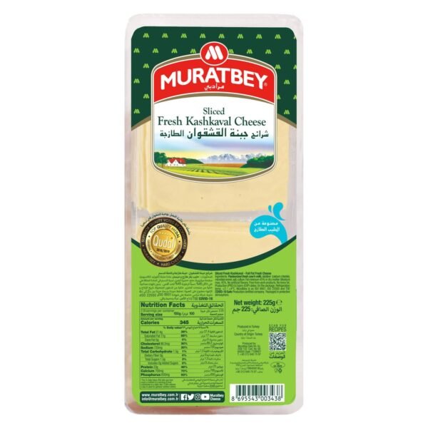 Muratbey Sliced Fresh Kashkaval Cheese, 225g wholesale UAE — bulk export supplier