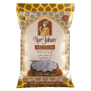 Nur Jahan Premium Extra Long Grain Indian Basmati Rice, 2kg wholesale UAE — bulk export supplier