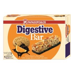 Papadopoulos Digestive Cereal Bar with Orange and Dark Chocolate, 140g – Wholesale & Export UAE - wholesale supplier | AgroFoods Global