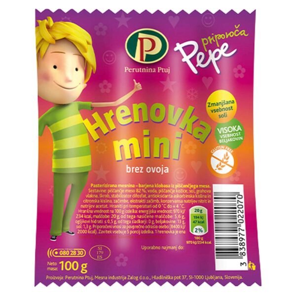 Perutnina Ptuj Pepe Mini Chicken Frankfurter 100g wholesale UAE — bulk export supplier