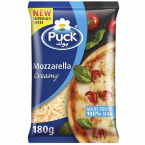 Puck Shredded Creamy Mozzarella Cheese, 180g – Wholesale & Export UAE - wholesale supplier | AgroFoods Global