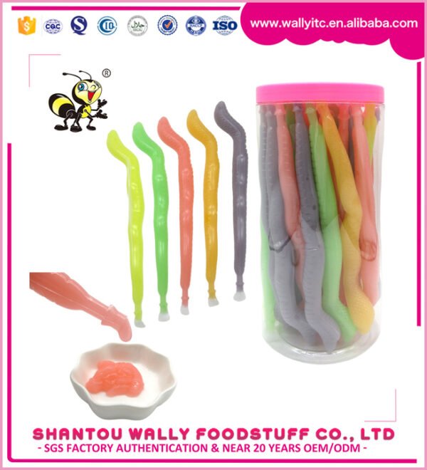 Snake Shaped Jelly Candy with Straw Snake Shaped Jelly Candy with Straw
