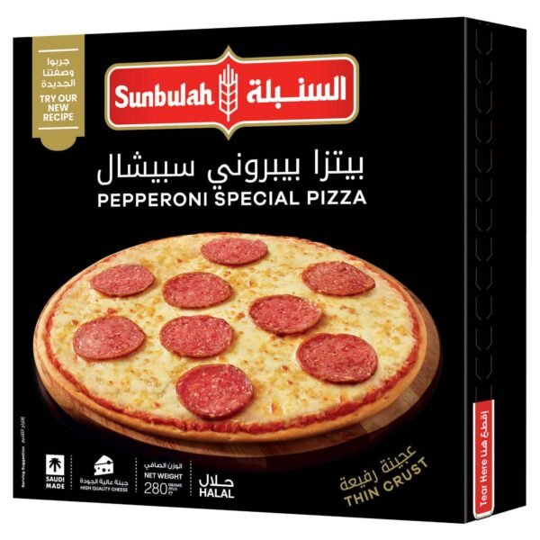 Sunbulah Pepperoni Special Thin Crust Pizza, 280g wholesale UAE — bulk export supplier