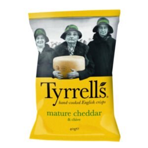 Tyrrells Hand Cooked English Crisps With Mature Cheddar And Chive 40g – Wholesale & Export UAE - wholesale supplier | AgroFoods Global
