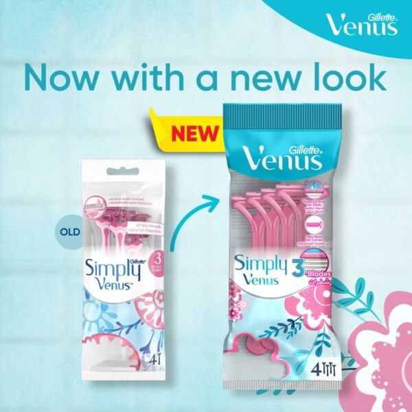 venus-Simply-Venus3-Womanx27s-Disposable-Razor-4-Razors venus Simply Venus3 Woman's Disposable Razor: 4 Razors – Wholesale & Export UAE